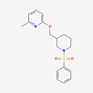 B2492207 2-[[1-(Benzenesulfonyl)piperidin-3-yl]methoxy]-6-methylpyridine CAS No. 2379994-24-6