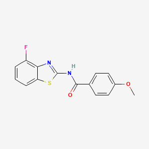molecular formula C15H11FN2O2S B2492222 N-(4-fluoro-1,3-benzothiazol-2-yl)-4-methoxybenzamide CAS No. 868368-63-2