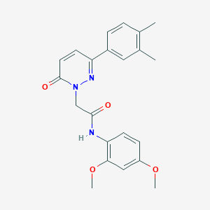 molecular formula C22H23N3O4 B2492257 N-(2,4-dimethoxyphenyl)-2-[3-(3,4-dimethylphenyl)-6-oxo-1,6-dihydropyridazin-1-yl]acetamide CAS No. 922909-52-2