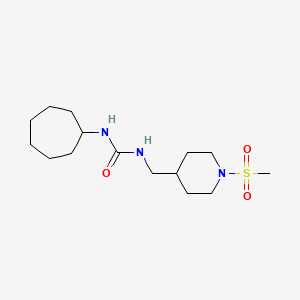 molecular formula C15H29N3O3S B2492263 1-cycloheptyl-3-[(1-methanesulfonylpiperidin-4-yl)methyl]urea CAS No. 1396869-56-9