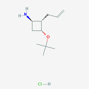 molecular formula C11H22ClNO B2492283 rac-(1R,2S,3R)-3-(tert-butoxy)-2-(prop-2-en-1-yl)cyclobutan-1-amine hydrochloride CAS No. 2227741-04-8