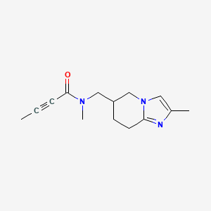 molecular formula C14H19N3O B2492309 N-Methyl-N-[(2-methyl-5,6,7,8-tetrahydroimidazo[1,2-a]pyridin-6-yl)methyl]but-2-ynamide CAS No. 2411290-49-6