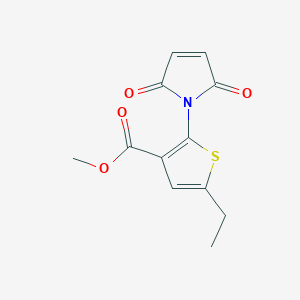 molecular formula C12H11NO4S B2492317 methyl 2-(2,5-dioxo-2,5-dihydro-1H-pyrrol-1-yl)-5-ethylthiophene-3-carboxylate CAS No. 857493-78-8
