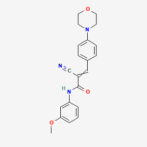 molecular formula C21H21N3O3 B2492333 2-cyano-N-(3-methoxyphenyl)-3-[4-(morpholin-4-yl)phenyl]prop-2-enamide CAS No. 478017-02-6