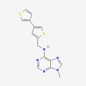 molecular formula C15H13N5S2 B2492347 N-({[3,3'-bithiophene]-5-yl}methyl)-9-methyl-9H-purin-6-amine CAS No. 2379997-12-1
