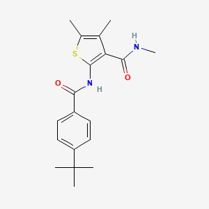 molecular formula C19H24N2O2S B2492353 2-(4-tert-butylbenzamido)-N,4,5-trimethylthiophene-3-carboxamide CAS No. 896297-85-1