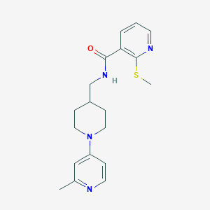 molecular formula C19H24N4OS B2492363 N-{[1-(2-methylpyridin-4-yl)piperidin-4-yl]methyl}-2-(methylsulfanyl)pyridine-3-carboxamide CAS No. 2415456-16-3