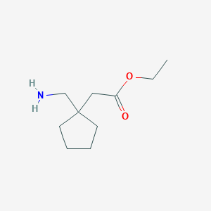 molecular formula C10H19NO2 B2492387 Ethyl 2-[1-(aminomethyl)cyclopentyl]acetate CAS No. 2110391-18-7