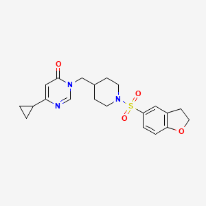6-Cyclopropyl-3-{[1-(2,3-dihydro-1-benzofuran-5-sulfonyl)piperidin-4-yl]methyl}-3,4-dihydropyrimidin-4-one