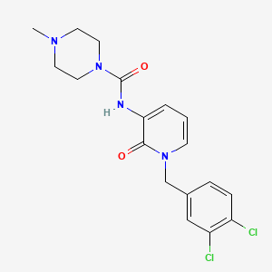 molecular formula C18H20Cl2N4O2 B2492394 N-[1-(3,4-dichlorobenzyl)-2-oxo-1,2-dihydro-3-pyridinyl]-4-methyltetrahydro-1(2H)-pyrazinecarboxamide CAS No. 338755-44-5