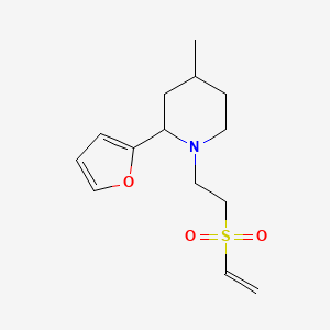 1-(2-Ethenylsulfonylethyl)-2-(furan-2-yl)-4-methylpiperidine