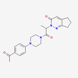 2-(1-(4-(4-acetylphenyl)piperazin-1-yl)-1-oxopropan-2-yl)-6,7-dihydro-2H-cyclopenta[c]pyridazin-3(5H)-one