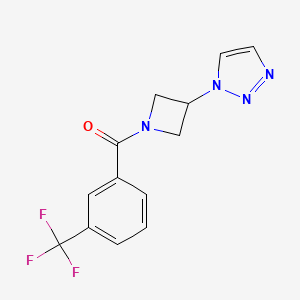 molecular formula C13H11F3N4O B2492414 1-{1-[3-(trifluoromethyl)benzoyl]azetidin-3-yl}-1H-1,2,3-triazole CAS No. 2199708-78-4