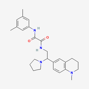 molecular formula C26H34N4O2 B2492419 N'-(3,5-dimethylphenyl)-N-[2-(1-methyl-1,2,3,4-tetrahydroquinolin-6-yl)-2-(pyrrolidin-1-yl)ethyl]ethanediamide CAS No. 922119-53-7