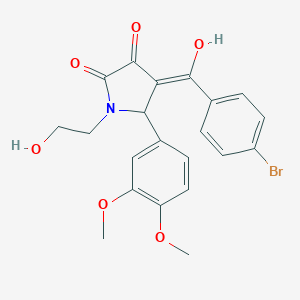 molecular formula C21H20BrNO6 B249245 4-(4-BROMOBENZOYL)-5-(3,4-DIMETHOXYPHENYL)-3-HYDROXY-1-(2-HYDROXYETHYL)-2,5-DIHYDRO-1H-PYRROL-2-ONE 