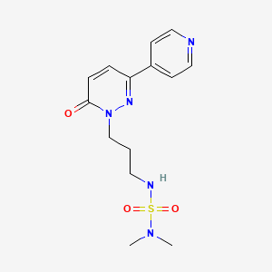 molecular formula C14H19N5O3S B2492451 2-{3-[(Dimethylsulfamoyl)amino]propyl}-6-(pyridin-4-yl)-2,3-dihydropyridazin-3-one CAS No. 1021137-82-5