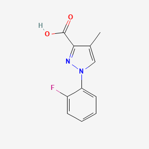 molecular formula C11H9FN2O2 B2492452 1-(2-fluorophenyl)-4-methyl-1H-pyrazole-3-carboxylic acid CAS No. 1598354-82-5