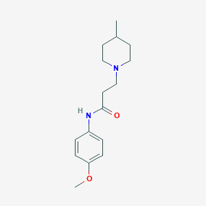 molecular formula C16H24N2O2 B249246 N-(4-methoxyphenyl)-3-(4-methylpiperidin-1-yl)propanamide 
