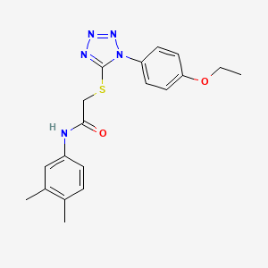 molecular formula C19H21N5O2S B2492460 N-(3,4-dimethylphenyl)-2-{[1-(4-ethoxyphenyl)-1H-tetrazol-5-yl]sulfanyl}acetamide CAS No. 878697-15-5