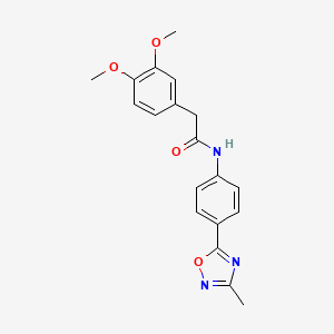 molecular formula C19H19N3O4 B2492465 2-(3,4-dimethoxyphenyl)-N-[4-(3-methyl-1,2,4-oxadiazol-5-yl)phenyl]acetamide CAS No. 1226442-55-2