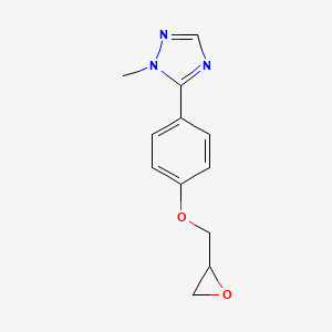 molecular formula C12H13N3O2 B2492476 1-Methyl-5-[4-(oxiran-2-ylmethoxy)phenyl]-1,2,4-triazole CAS No. 2411313-24-9