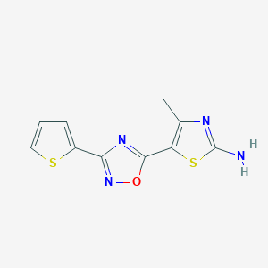 B2492501 4-Methyl-5-[3-(thiophen-2-yl)-1,2,4-oxadiazol-5-yl]-1,3-thiazol-2-amine CAS No. 1179479-91-4