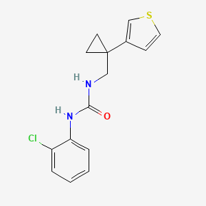 B2492535 1-(2-Chlorophenyl)-3-[(1-thiophen-3-ylcyclopropyl)methyl]urea CAS No. 2415584-04-0