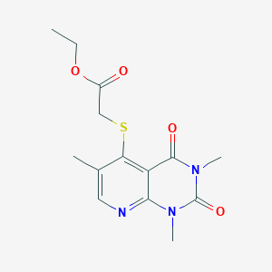 Ethyl 2-((1,3,6-trimethyl-2,4-dioxo-1,2,3,4-tetrahydropyrido[2,3-d]pyrimidin-5-yl)thio)acetate