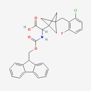 2-[3-[(2-Chloro-6-fluorophenyl)methyl]-1-bicyclo[1.1.1]pentanyl]-2-(9H-fluoren-9-ylmethoxycarbonylamino)acetic acid