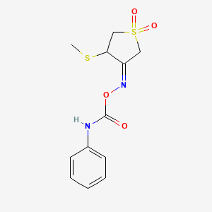 [(3Z)-4-(methylsulfanyl)-1,1-dioxo-1lambda6-thiolan-3-ylidene]amino N-phenylcarbamate