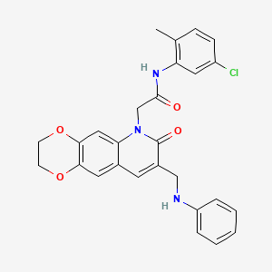 2-[8-(anilinomethyl)-7-oxo-2,3-dihydro[1,4]dioxino[2,3-g]quinolin-6(7H)-yl]-N-(5-chloro-2-methylphenyl)acetamide