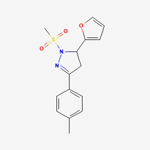 5-(furan-2-yl)-1-(methylsulfonyl)-3-(p-tolyl)-4,5-dihydro-1H-pyrazole