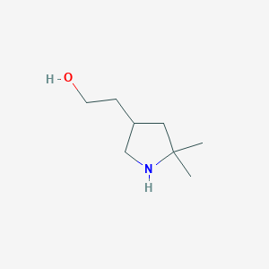 molecular formula C8H17NO B2492574 2-(5,5-DIMETHYLPYRROLIDIN-3-YL)ETHAN-1-OL CAS No. 1895183-79-5
