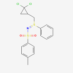 molecular formula C17H17Cl2NO2S2 B2492616 (NZ)-N-[(2,2-dichlorocyclopropyl)methyl-phenyl-lambda4-sulfanylidene]-4-methylbenzenesulfonamide CAS No. 958580-40-0