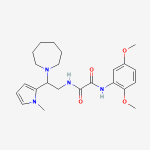 molecular formula C23H32N4O4 B2492667 N'-[2-(azepan-1-yl)-2-(1-methyl-1H-pyrrol-2-yl)ethyl]-N-(2,5-dimethoxyphenyl)ethanediamide CAS No. 1049478-61-6