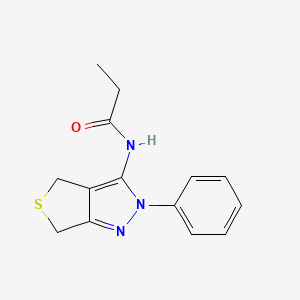 molecular formula C14H15N3OS B2492672 N-(2-phenyl-4,6-dihydrothieno[3,4-c]pyrazol-3-yl)propanamide CAS No. 392252-84-5