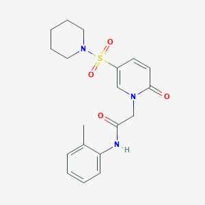 molecular formula C19H23N3O4S B2492680 N-(2-methylphenyl)-2-[2-oxo-5-(piperidine-1-sulfonyl)-1,2-dihydropyridin-1-yl]acetamide CAS No. 1251557-25-1