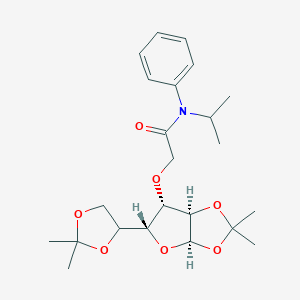 molecular formula C23H33NO7 B249271 2-{[5-(2,2-dimethyl-1,3-dioxolan-4-yl)-2,2-dimethyltetrahydrofuro[2,3-d][1,3]dioxol-6-yl]oxy}-N-isopropyl-N-phenylacetamide 