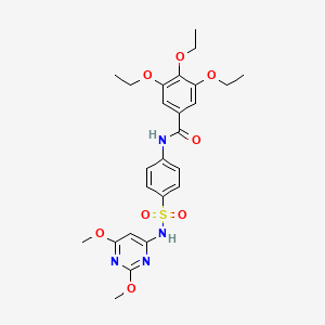 molecular formula C25H30N4O8S B2492716 N-{4-[(2,6-Dimethoxypyrimidin-4-YL)sulfamoyl]phenyl}-3,4,5-triethoxybenzamide CAS No. 442152-09-2