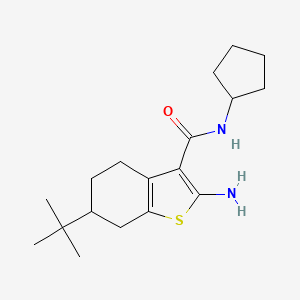 B2492721 2-amino-6-tert-butyl-N-cyclopentyl-4,5,6,7-tetrahydro-1-benzothiophene-3-carboxamide CAS No. 590356-78-8