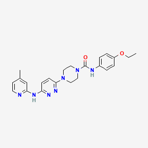 molecular formula C23H27N7O2 B2492766 N-(4-ethoxyphenyl)-4-(6-((4-methylpyridin-2-yl)amino)pyridazin-3-yl)piperazine-1-carboxamide CAS No. 1021221-66-8