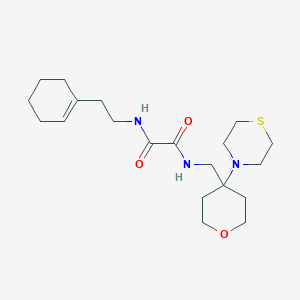 molecular formula C20H33N3O3S B2492789 N'-[2-(cyclohex-1-en-1-yl)ethyl]-N-{[4-(thiomorpholin-4-yl)oxan-4-yl]methyl}ethanediamide CAS No. 2415540-19-9