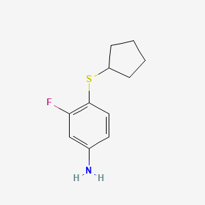molecular formula C11H14FNS B2492877 4-(Cyclopentylsulfanyl)-3-fluoroaniline CAS No. 1095666-71-9
