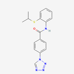 molecular formula C17H17N5OS B2492886 N-[2-(propan-2-ylsulfanyl)phenyl]-4-(1H-tetrazol-1-yl)benzamide CAS No. 915872-23-0