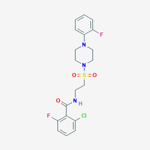 2-chloro-6-fluoro-N-(2-((4-(2-fluorophenyl)piperazin-1-yl)sulfonyl)ethyl)benzamide