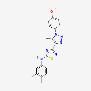 molecular formula C20H20N6OS B2492919 N-(3,4-dimethylphenyl)-3-[1-(4-methoxyphenyl)-5-methyl-1H-1,2,3-triazol-4-yl]-1,2,4-thiadiazol-5-amine CAS No. 1251600-64-2