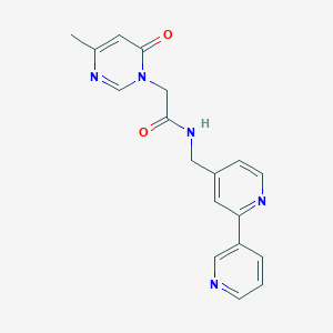 molecular formula C18H17N5O2 B2492922 N-({[2,3'-bipyridine]-4-yl}methyl)-2-(4-methyl-6-oxo-1,6-dihydropyrimidin-1-yl)acetamide CAS No. 1904013-98-4
