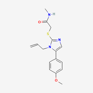 molecular formula C16H19N3O2S B2492945 2-((1-allyl-5-(4-methoxyphenyl)-1H-imidazol-2-yl)thio)-N-methylacetamide CAS No. 1207004-49-6