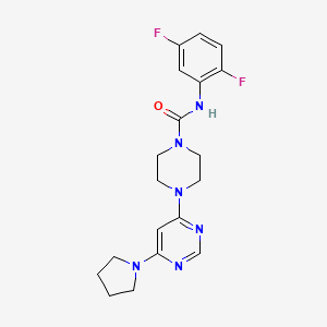 molecular formula C19H22F2N6O B2492967 N-(2,5-difluorophenyl)-4-(6-(pyrrolidin-1-yl)pyrimidin-4-yl)piperazine-1-carboxamide CAS No. 1203090-22-5