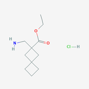 molecular formula C11H20ClNO2 B2492984 Ethyl 2-(aminomethyl)spiro[3.3]heptane-2-carboxylate hydrochloride CAS No. 2248345-01-7